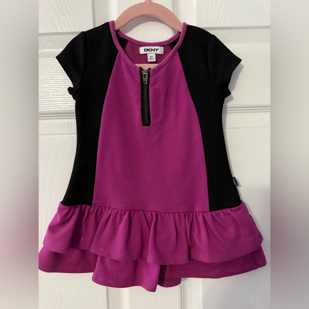 DKNY Kids Dress in Purple and Black